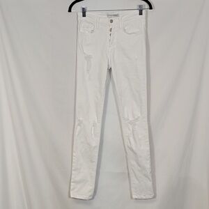 EUC Flying Monkey White Distressed Skinny Jeans Women's Size 25 Summer Denim
